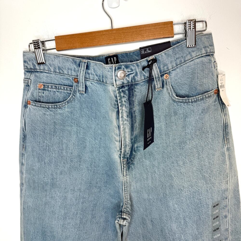 GAP 90s High Rise Mom Jeans In Light Wash Size 30 New - Picture 2 of 14